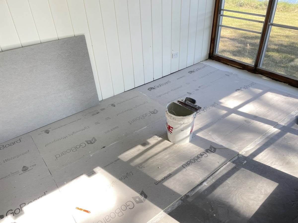 GoBoard insulated tile backer board works great to insulate concrete slabs for installation of electric radiant heating systems.