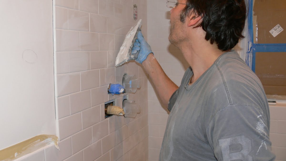 shower tile plumbing cutouts.