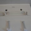 Mount toilet seat using supplied hardware after aligning bowl with toilet bowl.