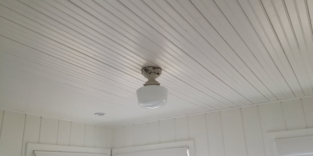 Beadboard ceiling - how to install it yourself.