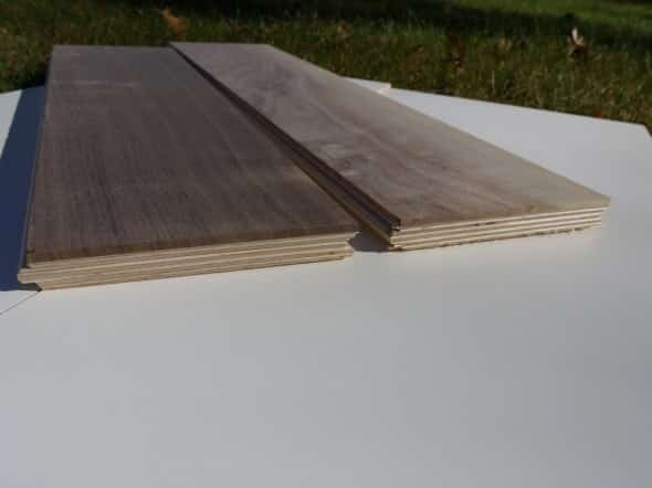 Quartersawn hardwood flooring compared to plainsawn hardwood flooring.