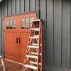 Battens and door trim on the boathouse
