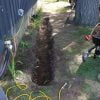 Digging completed for french drain system.