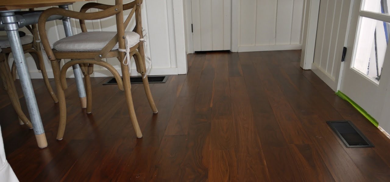 Hardwood flooring install - wide plank american walnut engineered hardwood flooring installation - step by step how to.