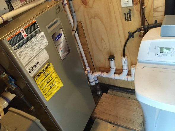 High efficiency furnaces can produce gallons of water a day that can lead to frozen septic lines.