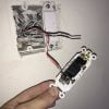 Line and load wires from existing light switch to be replaced with a motion sensor light switch.