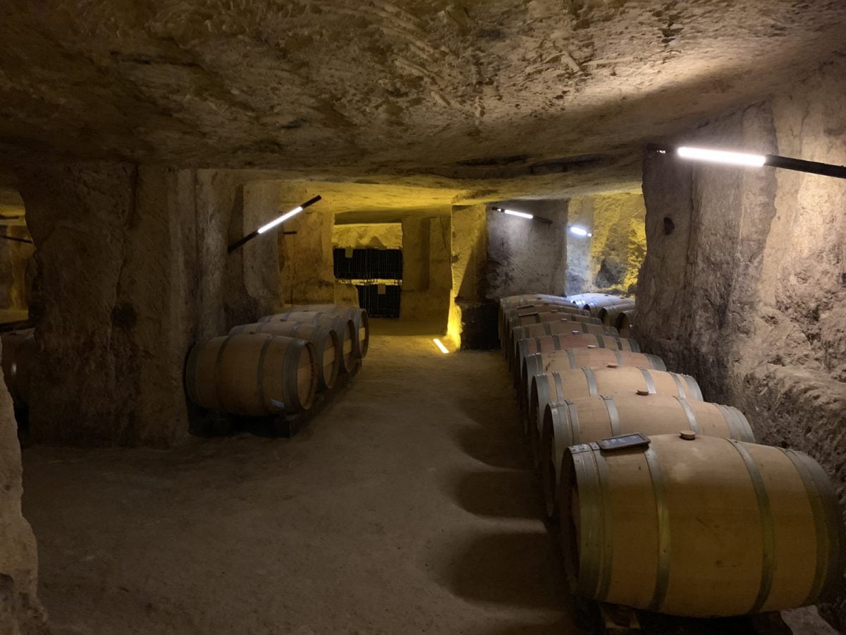 Ideal wine storage conditions in deep limestone caves in Southern France.