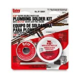 Oatey plumbing solder kit with flux and flux brush.