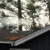Smoke testing showing appropriate response of smoke exiting roof vented drain vent circuit and no smoke in home.