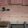Shower pan subfloor created with 3/4" flooring plywood.