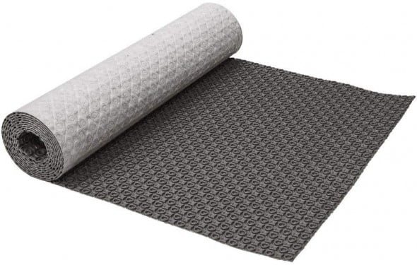 SunTouch HeatMatrix decoupling membrane matrix for electric in-floor heating cable installation under tile.